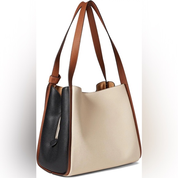 Kate Spade Knott Large Tote Like-New | colorblock ivory, tan, black - Picture 2 of 9